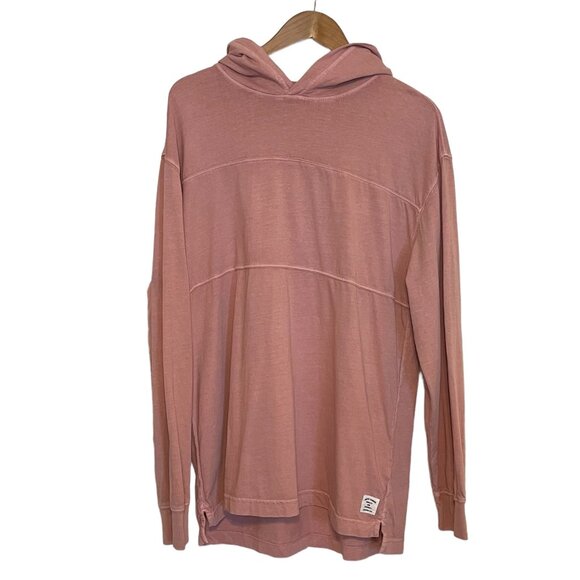 Roots Canada Hoodie Oversized Pullover Sweatshirt Organic Cotton Light Pink - Picture 1 of 11